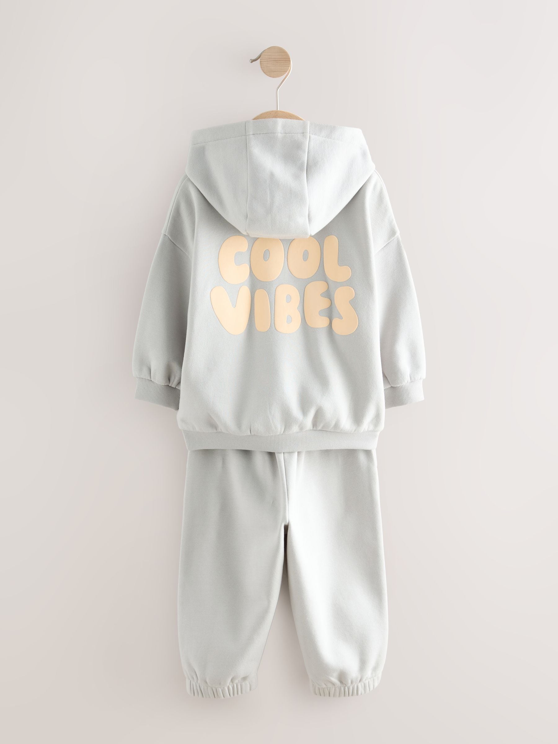 Light Blue Cool Vibes Printed Hoodie and Joggers Set (3mths-7yrs) image 8