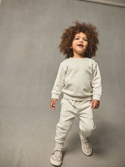 Ecru Off White Logo Sweatshirt And Joggers Set (3mths-7yrs) image 1