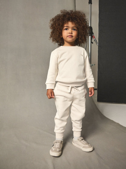 Ecru Off White Logo Sweatshirt And Joggers Set (3mths-7yrs) image 2