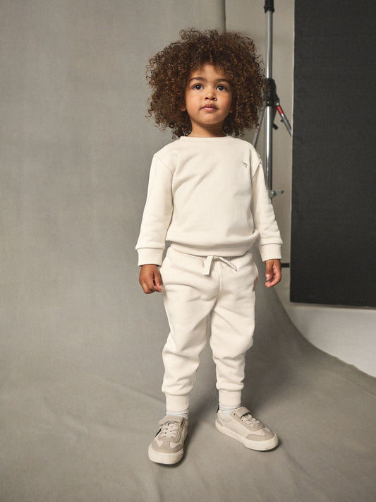Ecru Off White Logo Sweatshirt And Joggers Set (3mths-7yrs) image 2