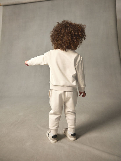 Ecru Off White Logo Sweatshirt And Joggers Set (3mths-7yrs) image 3