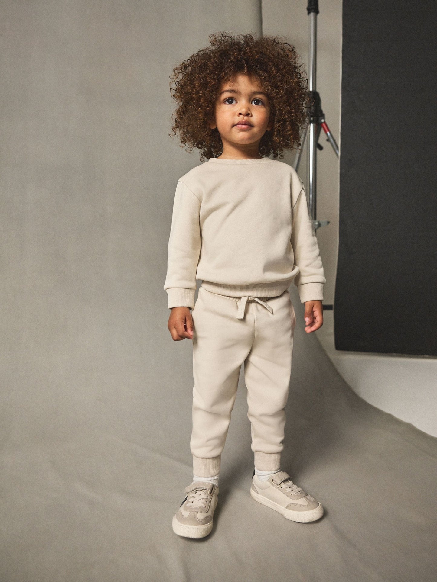 Ecru Off White Plain Sweatshirt And Joggers Set (3mths-7yrs) image 1