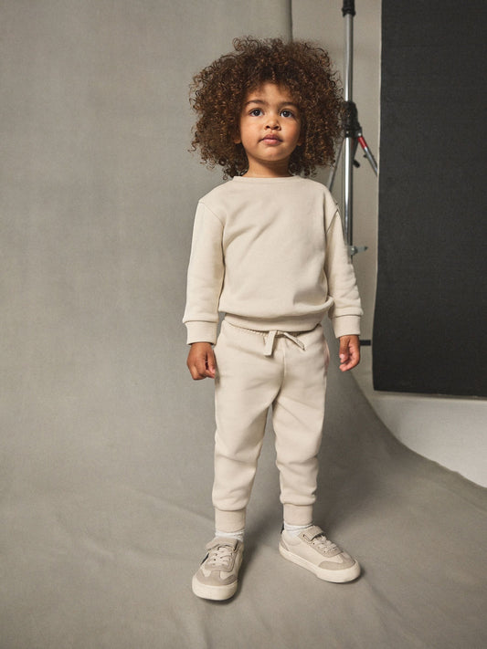 Ecru Off White Plain Sweatshirt And Joggers Set (3mths-7yrs) image 1