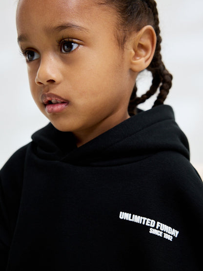 Black Slogan Hoodie and Joggers Set (3mths-7yrs)