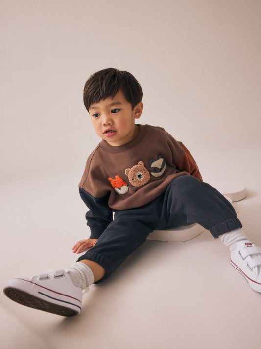 Brown Animal Single Sweatshirt and Joggers Set (3mths-7yrs) image 1