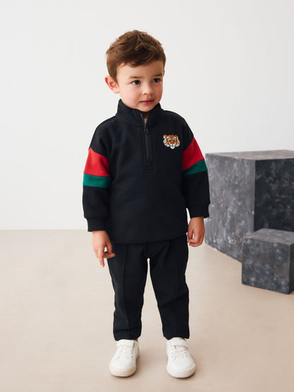 Dsiney Kidz - Black Half Zip Top and Joggers Set (3mths-7yrs) image 1
