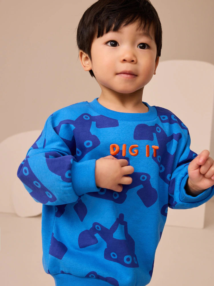 Blue Digger Sweatshirt And Leggings Set (3mths-7yrs)