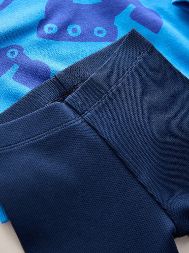 Blue Digger Sweatshirt And Leggings Set (3mths-7yrs)