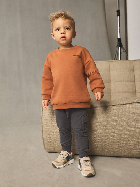 Rust Brown Utility Sweatshirt and Super Skinny Joggers Set (3mths-7yrs) image 1