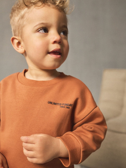 Rust Brown Utility Sweatshirt and Super Skinny Joggers Set (3mths-7yrs) image 3