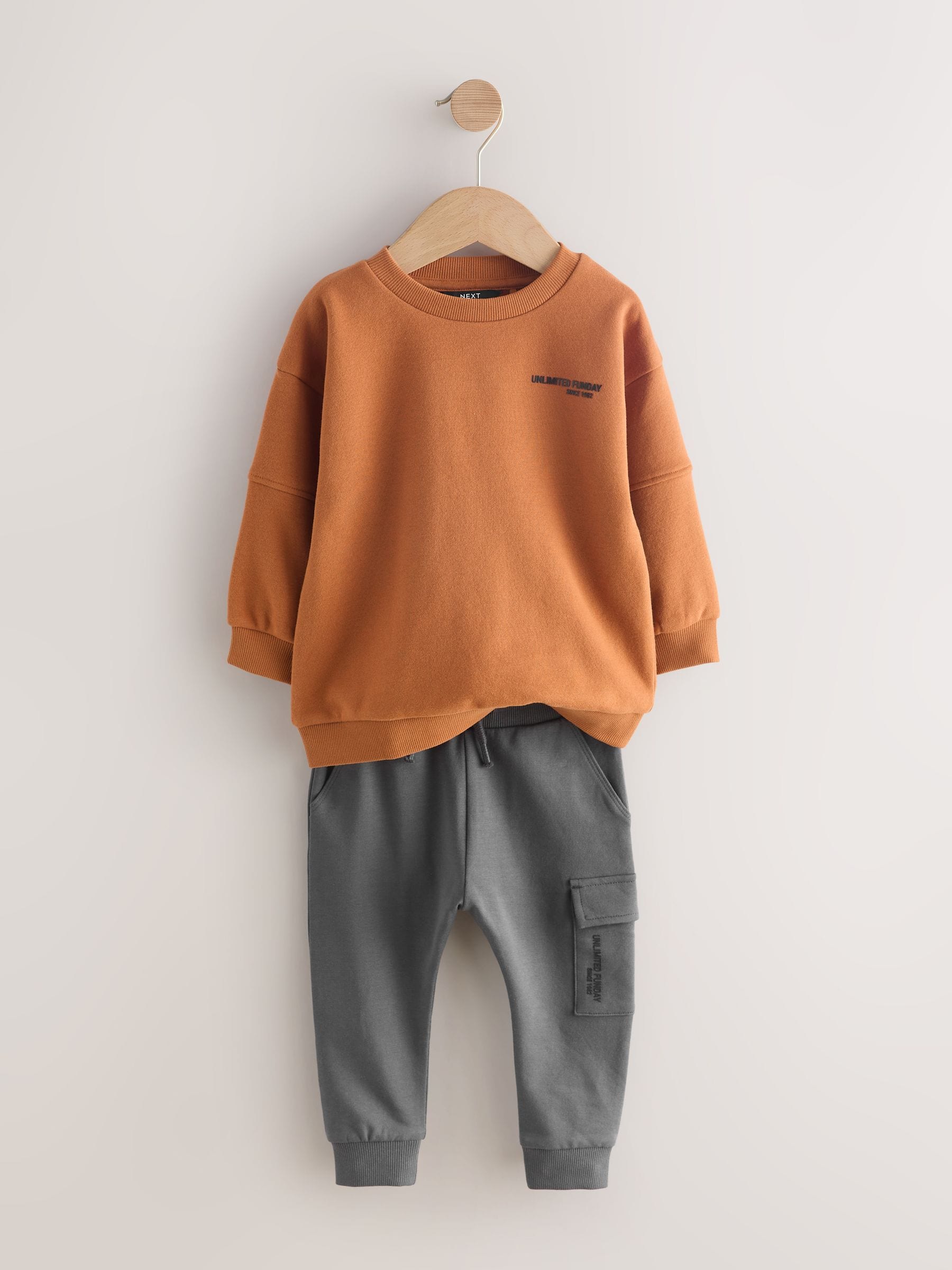 Rust Brown Utility Sweatshirt and Super Skinny Joggers Set (3mths-7yrs) image 5