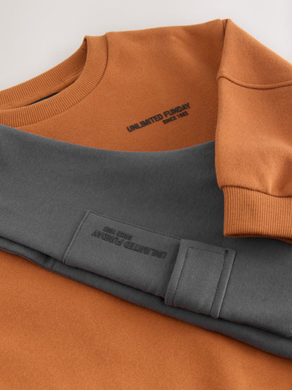 Rust Brown Utility Sweatshirt and Super Skinny Joggers Set (3mths-7yrs) image 7