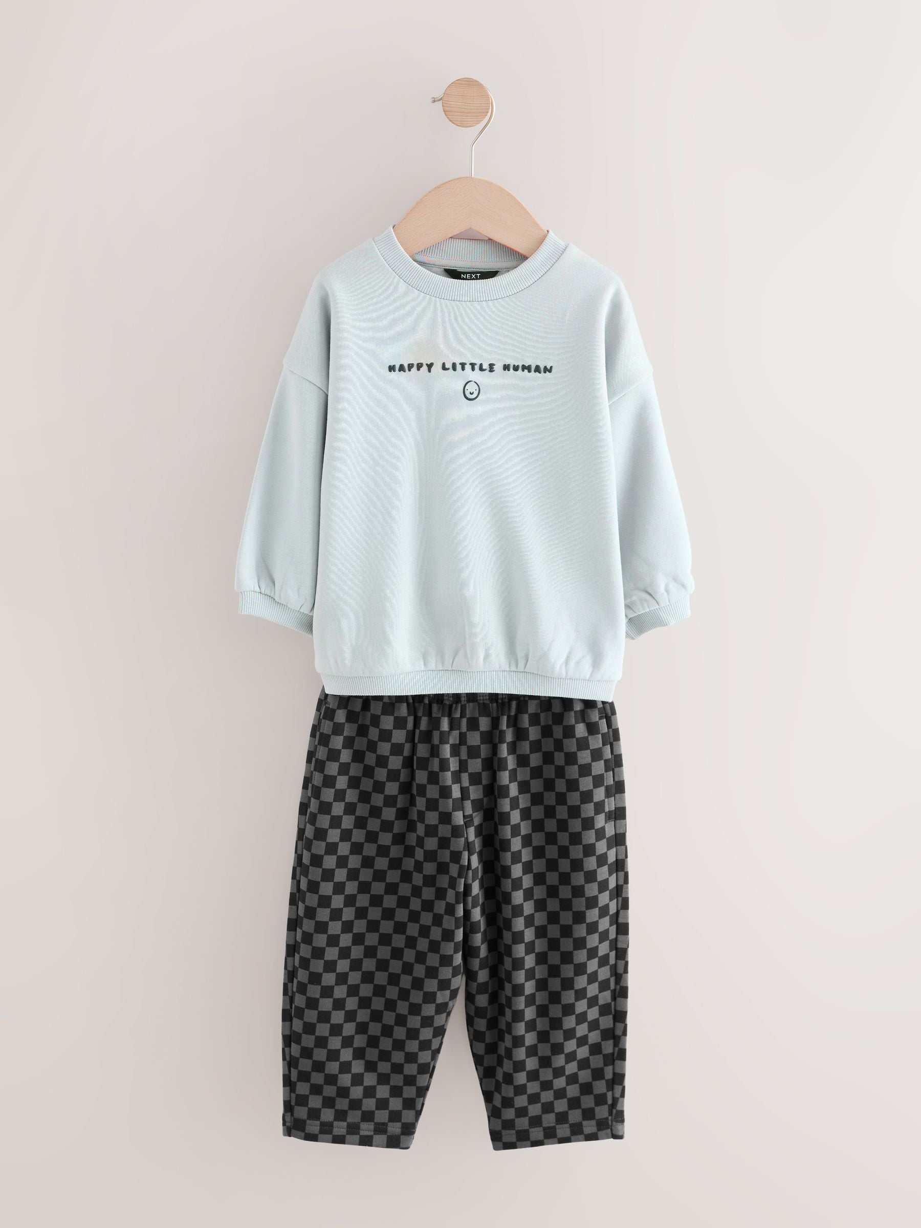 Black/White Printed 2 Pack Sweatshirt And Stripe Joggers Set (3mths-7yrs) image 10