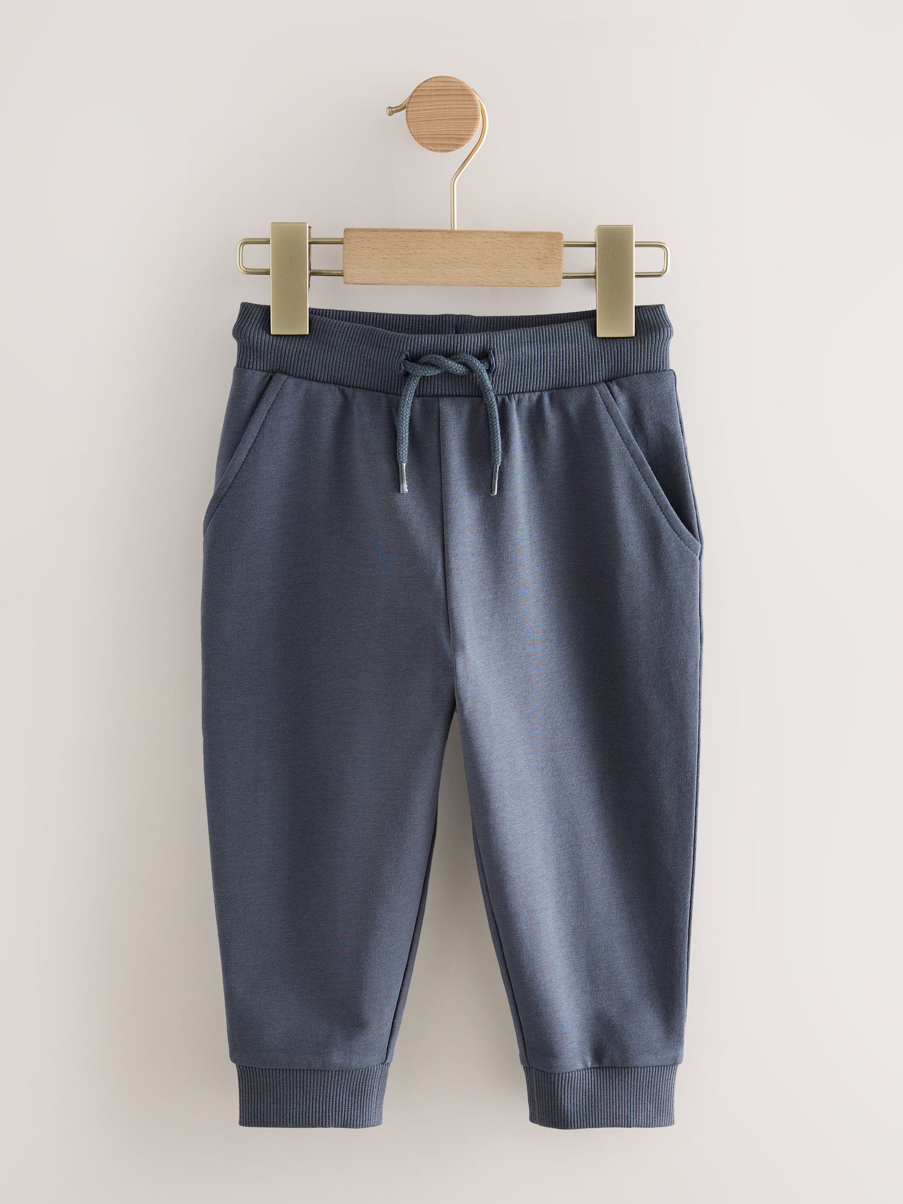 Khaki/Grey/Blue Regular Fit Joggers 5 Pack (3mths-7yrs) image 5