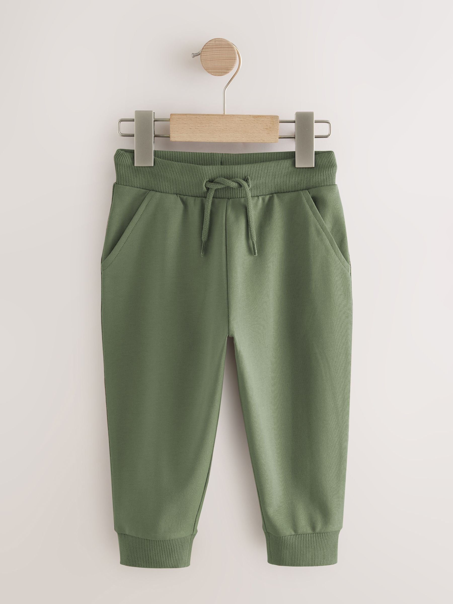 Khaki Green/Blue/Red Regular Fit Joggers 5 Pack (3mths-7yrs) image 2