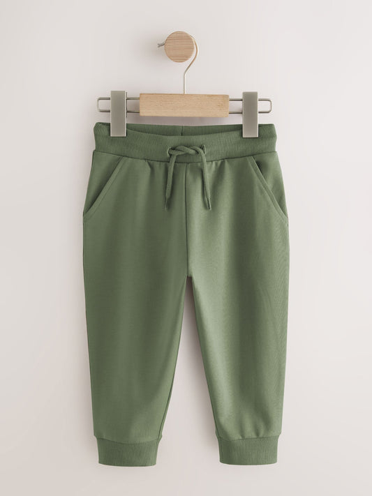 Khaki Green/Blue/Red Regular Fit Joggers 5 Pack (3mths-7yrs) image 2