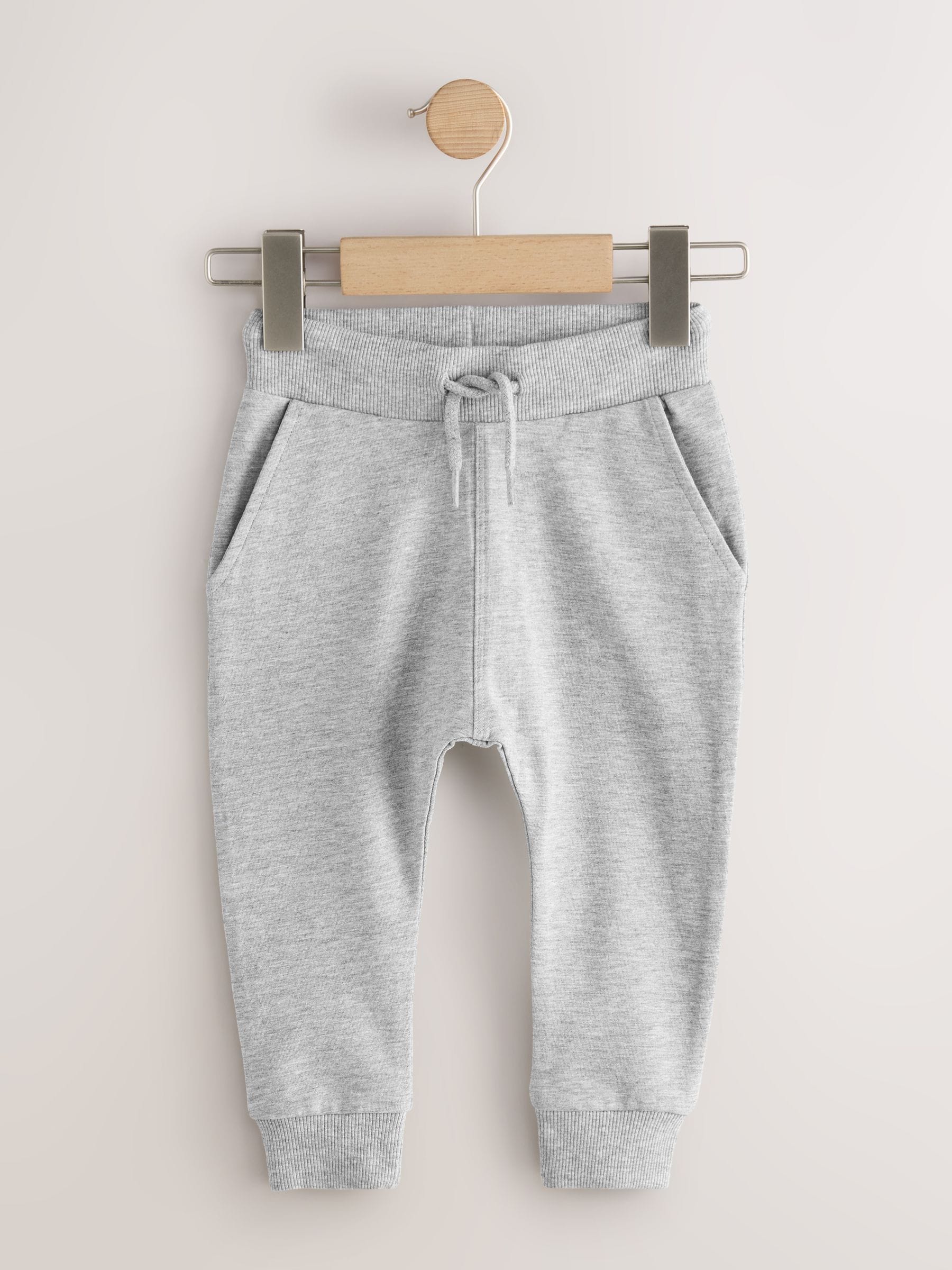 Blue/Rust Orange/ Khaki Green Skinny Fit Joggers 5 Pack (3mths-7yrs) image 2