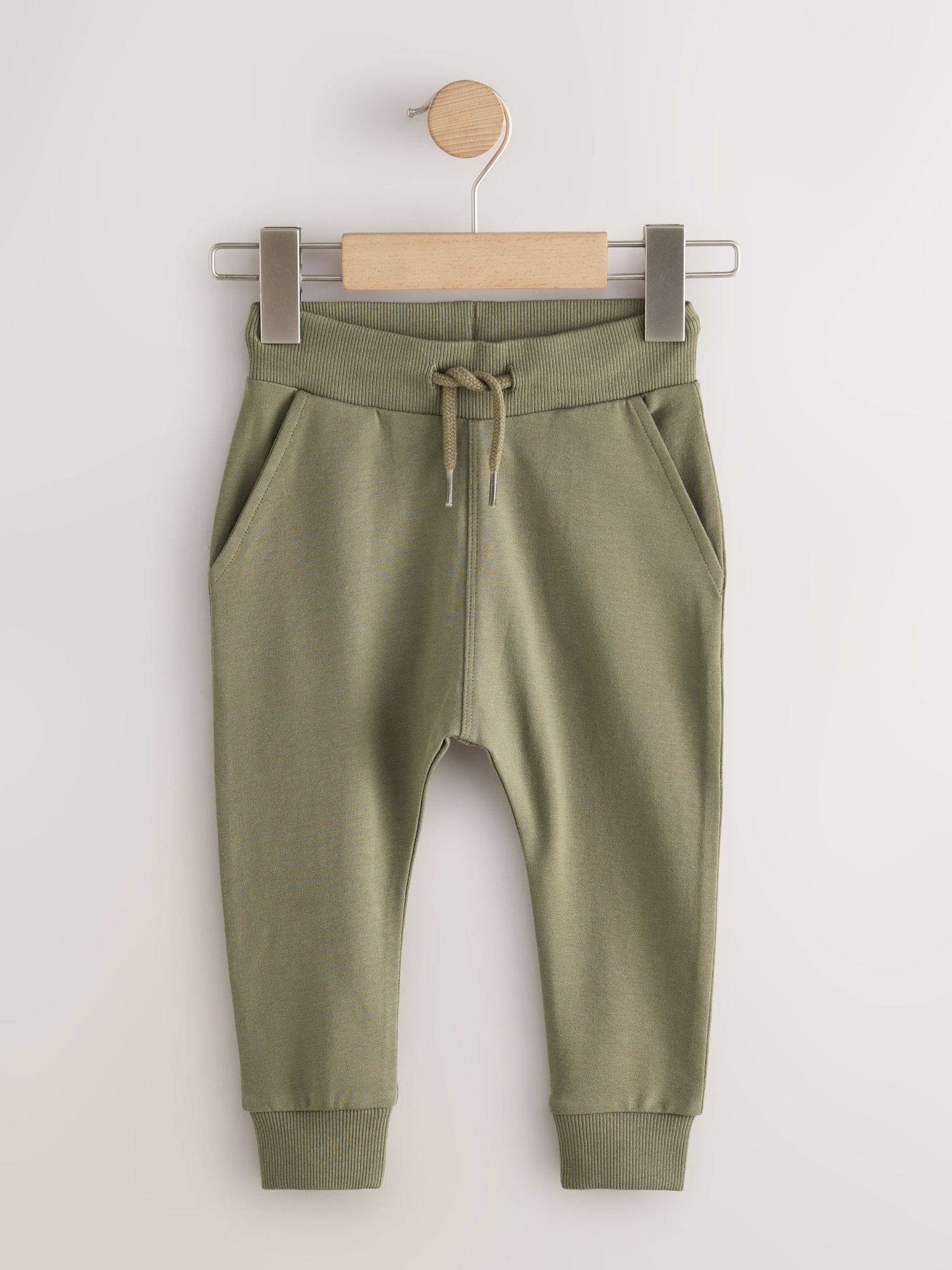 Blue/Rust Orange/ Khaki Green Skinny Fit Joggers 5 Pack (3mths-7yrs) image 3