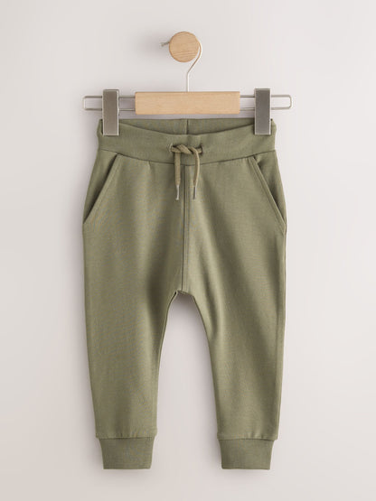 Blue/Rust Orange/ Khaki Green Skinny Fit Joggers 5 Pack (3mths-7yrs) image 3