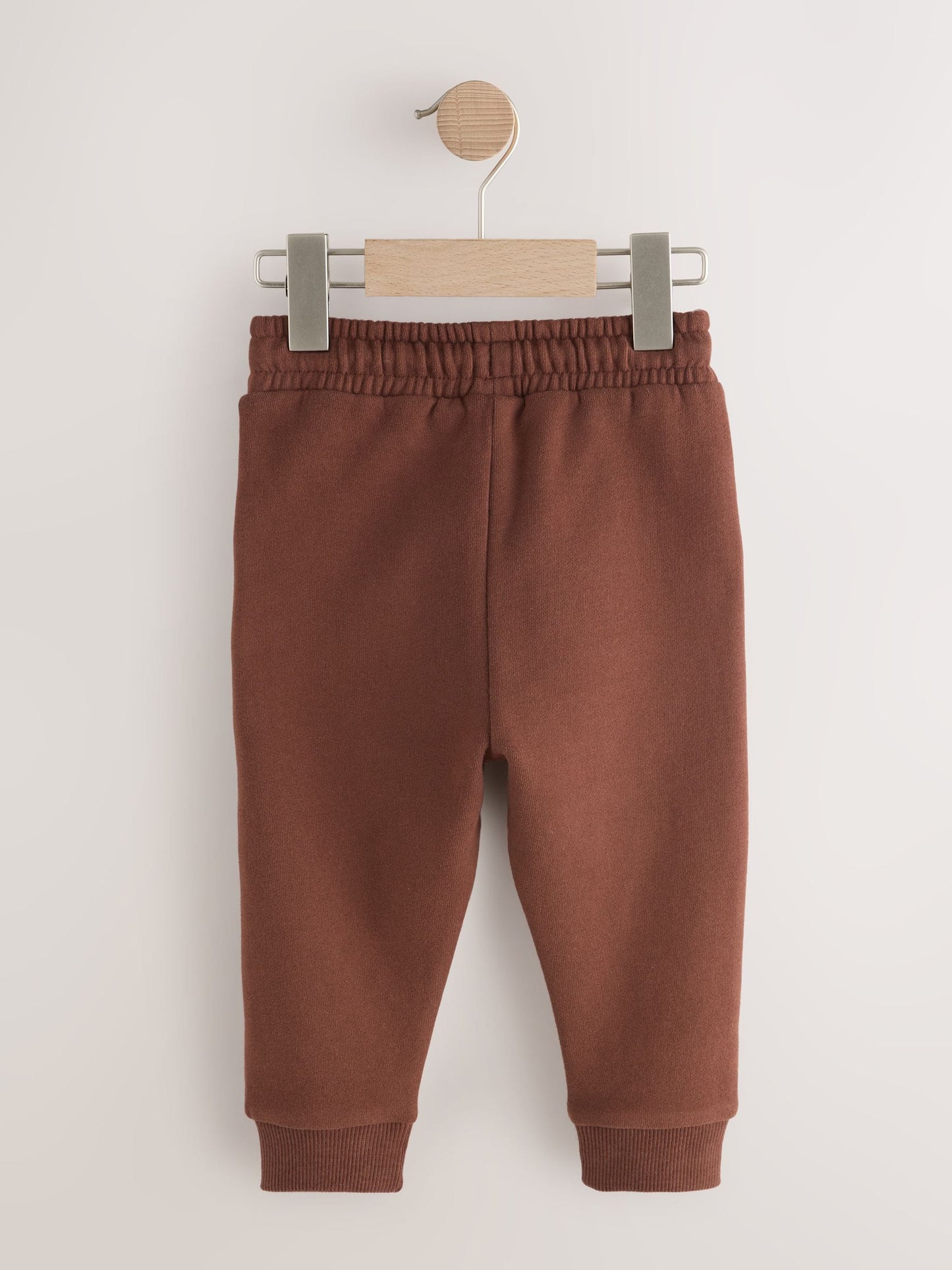 Khaki Green/ Rust Brown/ Ecru Soft Touch Joggers 3 Pack (3mths-7yrs) image 3
