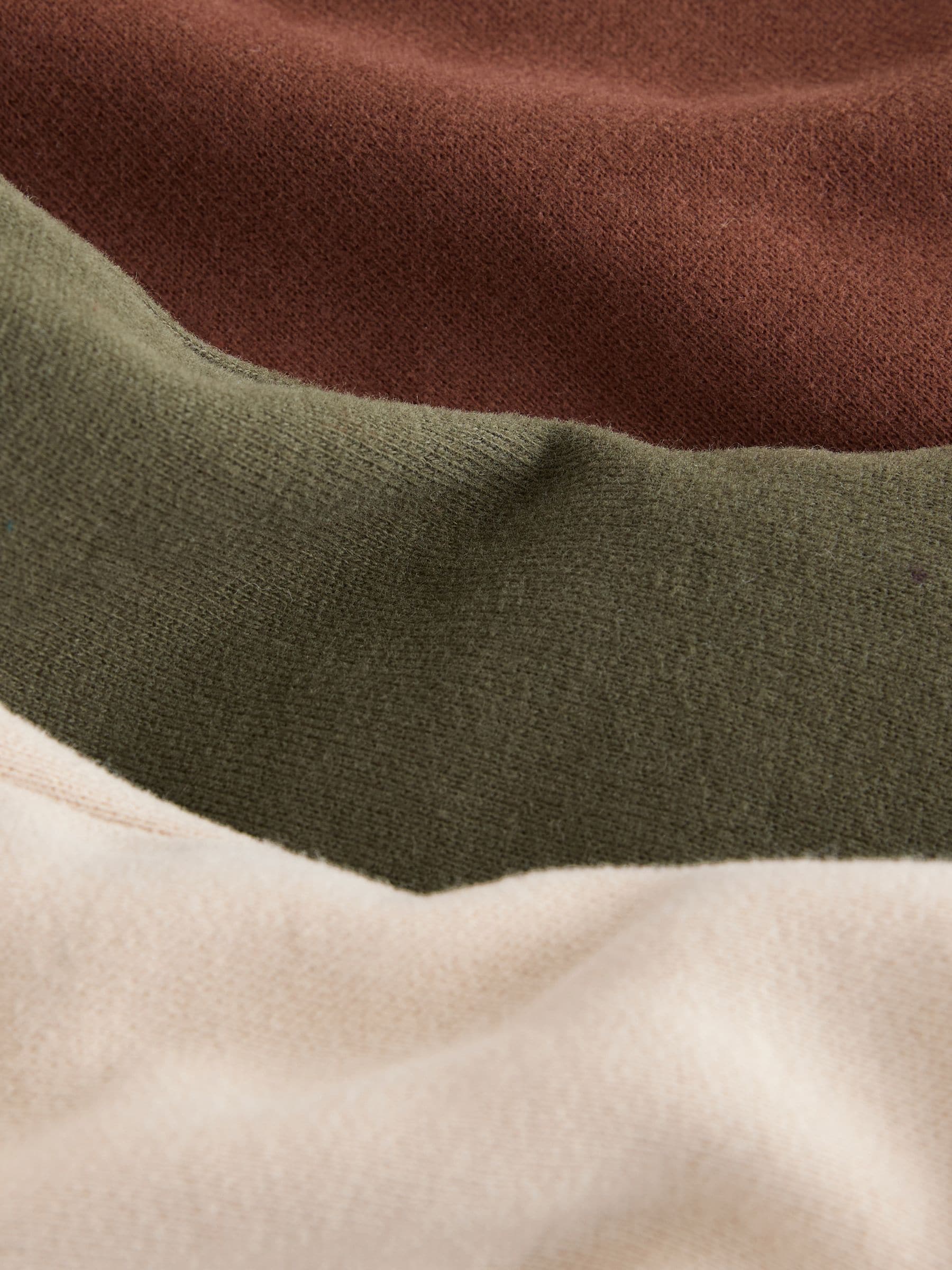 Khaki Green/ Rust Brown/ Ecru Soft Touch Joggers 3 Pack (3mths-7yrs) image 6