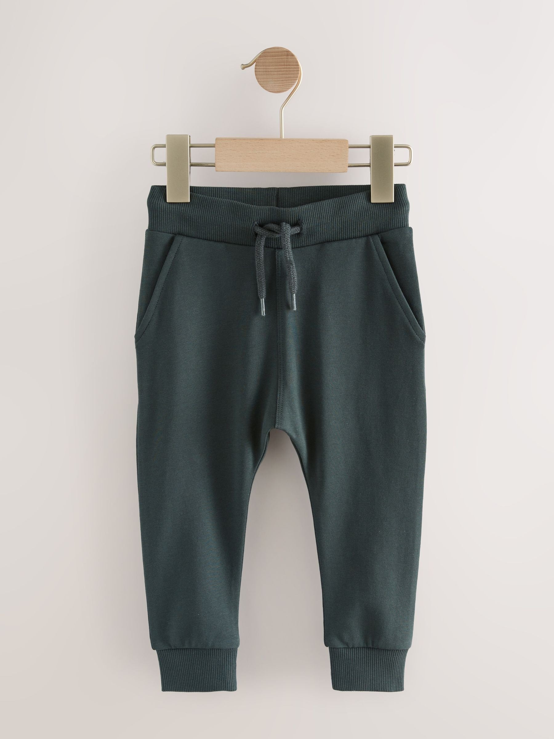 Blue/Tan Brown/Charcoal Grey Super Skinny Joggers 3 Pack (3mths-7yrs) image 2