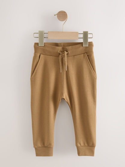 Blue/Tan Brown/Charcoal Grey Super Skinny Joggers 3 Pack (3mths-7yrs) image 4