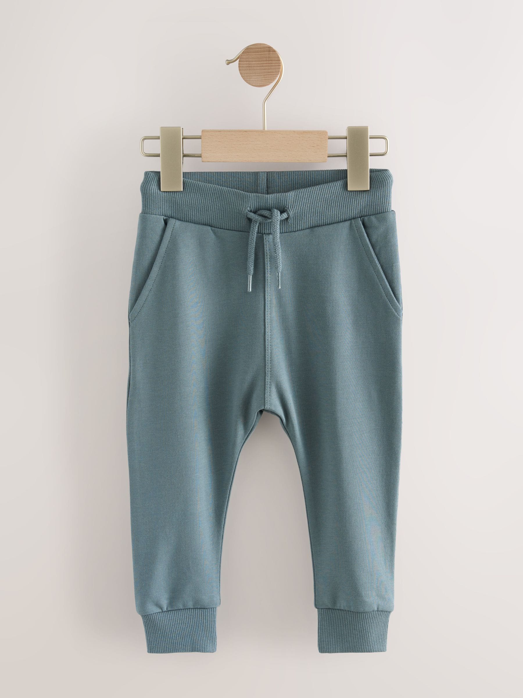 Blue/Tan Brown/Charcoal Grey Super Skinny Joggers 3 Pack (3mths-7yrs) image 5