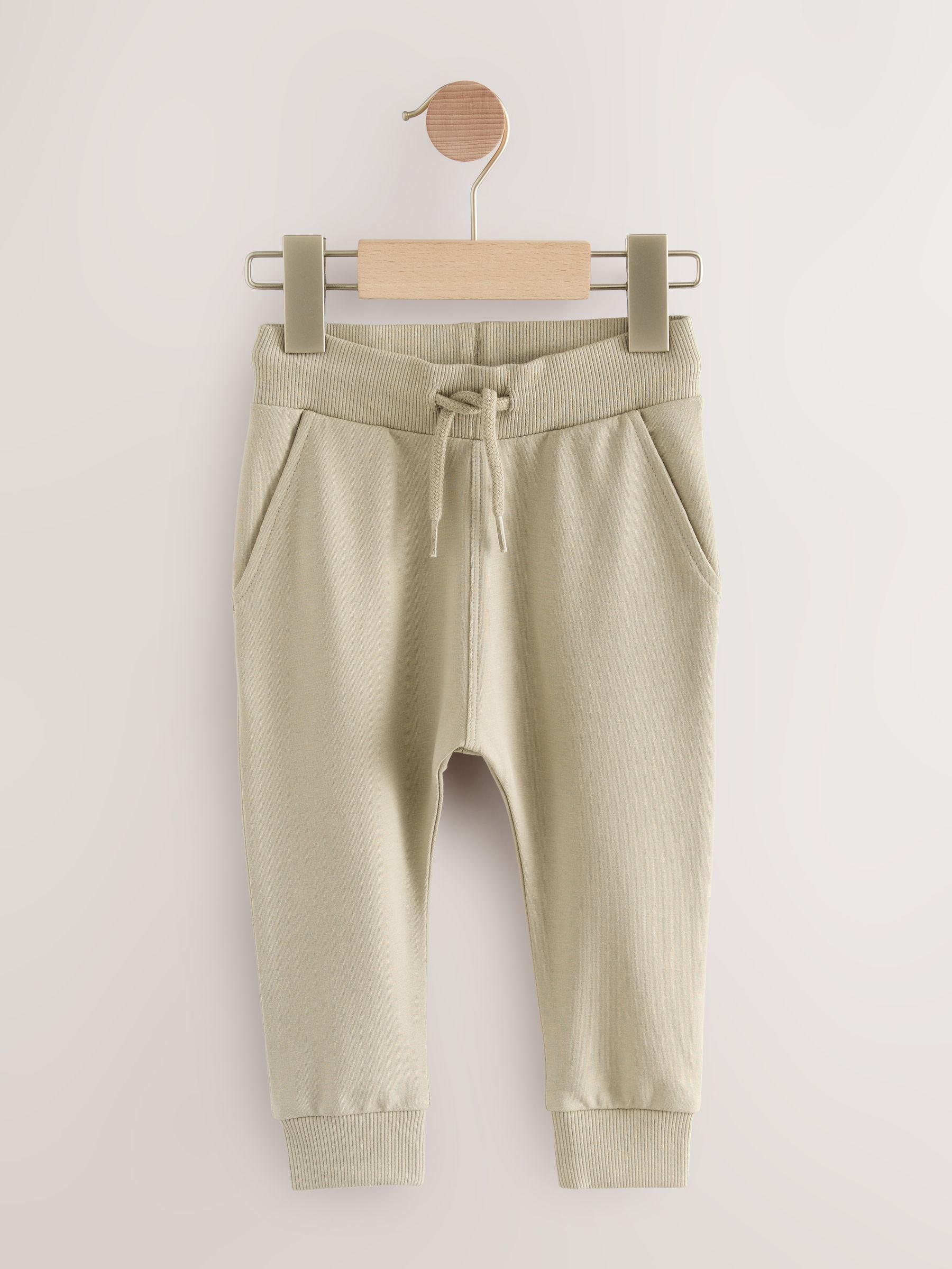 Stone/Tan Brown/Grey Skinny Fit Joggers 5 Pack (3mths-7yrs) image 2