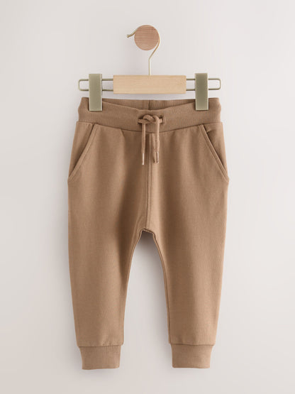 Stone/Tan Brown/Grey Skinny Fit Joggers 5 Pack (3mths-7yrs) image 3