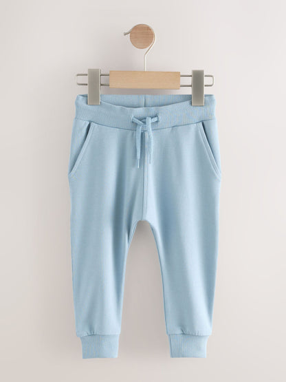Blue/Ecru/ Navy Blue Skinny Fit Joggers 5 Pack (3mths-7yrs) image 6