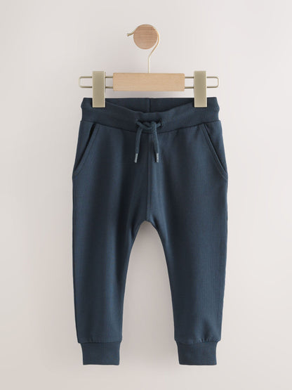 Blue/Ecru/ Navy Blue Skinny Fit Joggers 5 Pack (3mths-7yrs) image 7