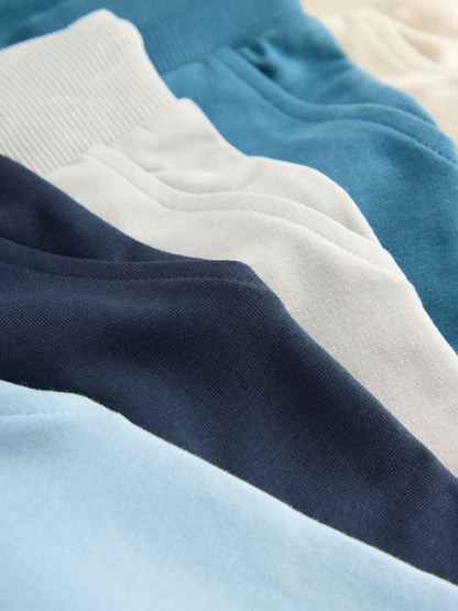 Blue/Ecru/ Navy Blue Skinny Fit Joggers 5 Pack (3mths-7yrs) image 8