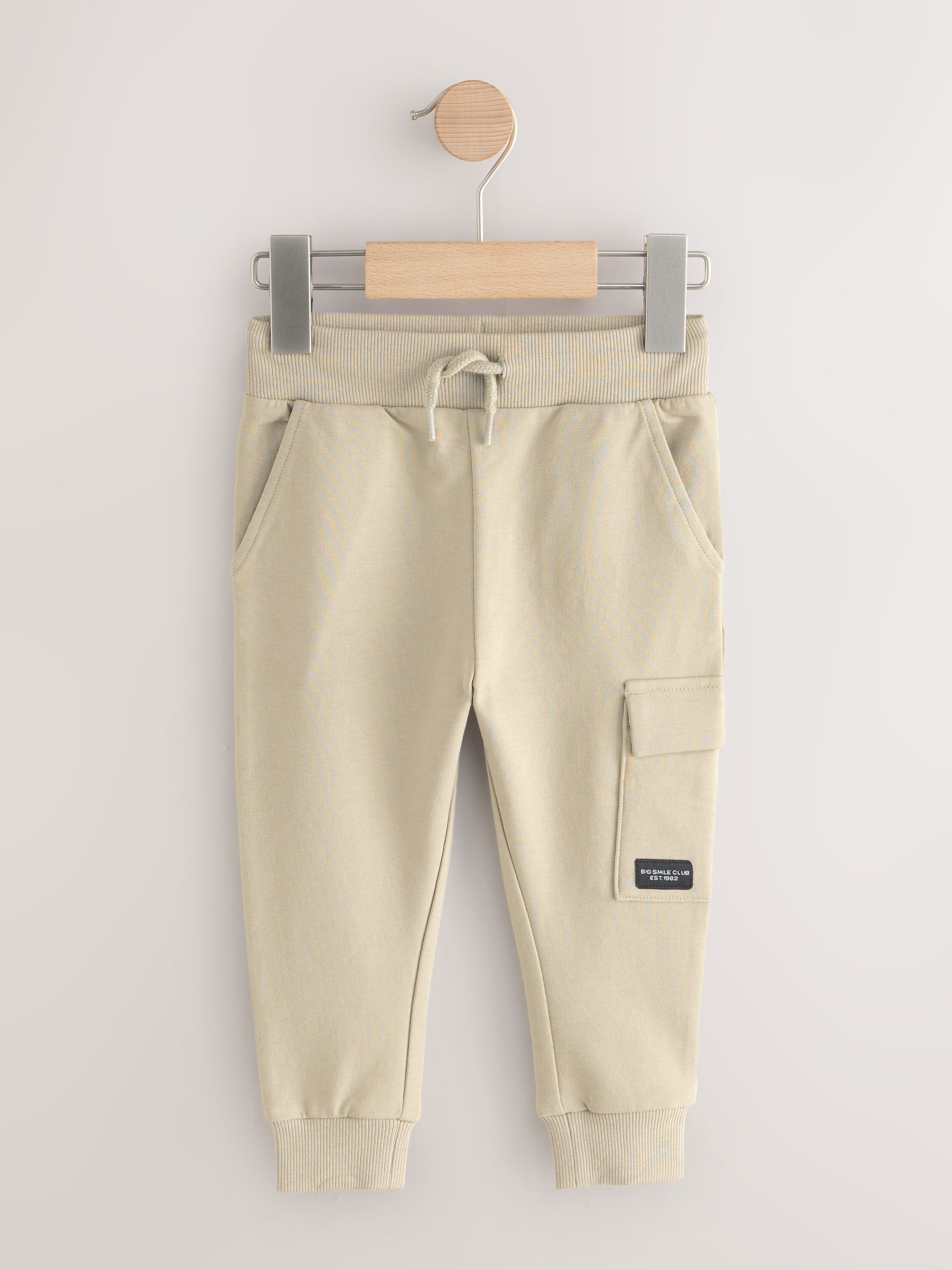 Black/Charcoal Grey/ Stone/Khaki Green Skinny Fit Joggers 5 Pack (3mths-7yrs) image 3