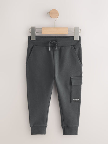 Black/Charcoal Grey/ Stone/Khaki Green Skinny Fit Joggers 5 Pack (3mths-7yrs) image 5