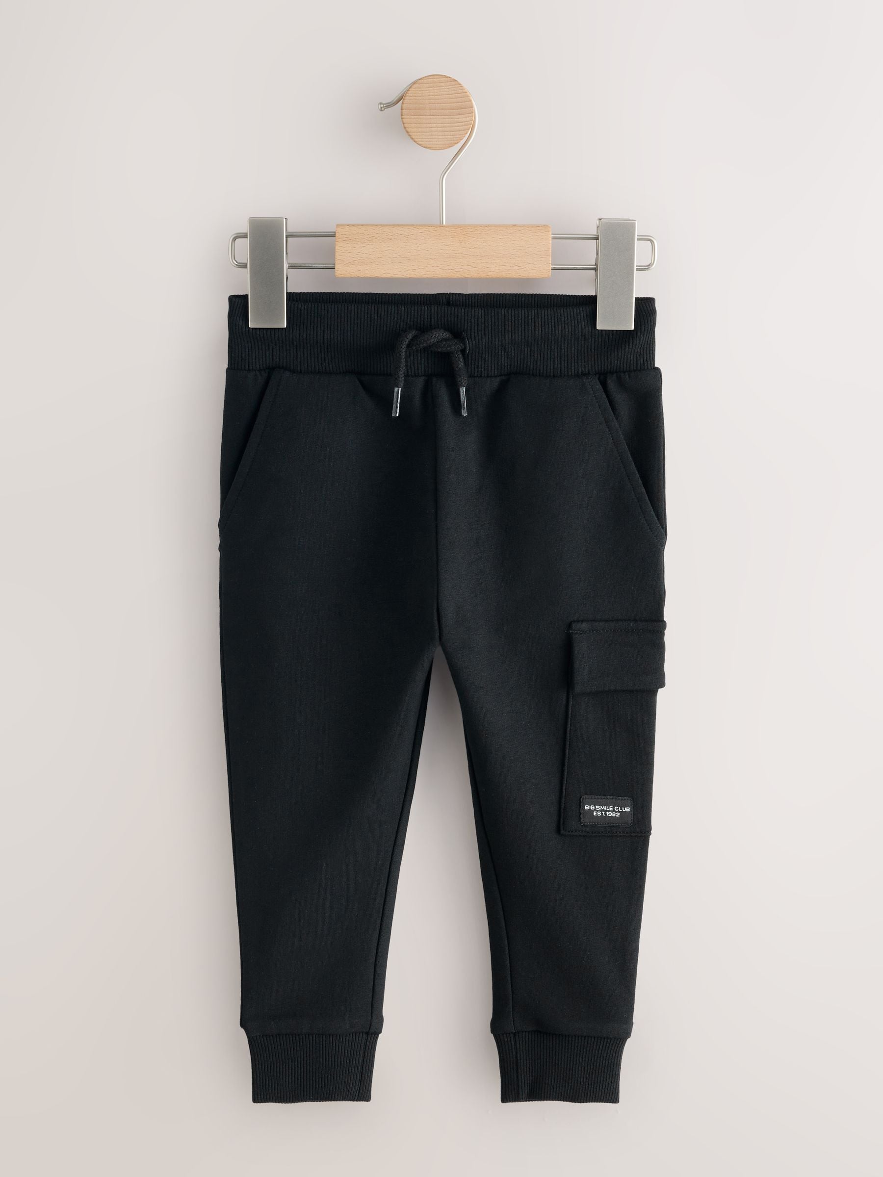 Black/Charcoal Grey/ Stone/Khaki Green Skinny Fit Joggers 5 Pack (3mths-7yrs) image 6