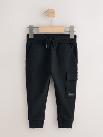 Black/Charcoal Grey/ Stone/Khaki Green Skinny Fit Joggers 5 Pack (3mths-7yrs) image 6