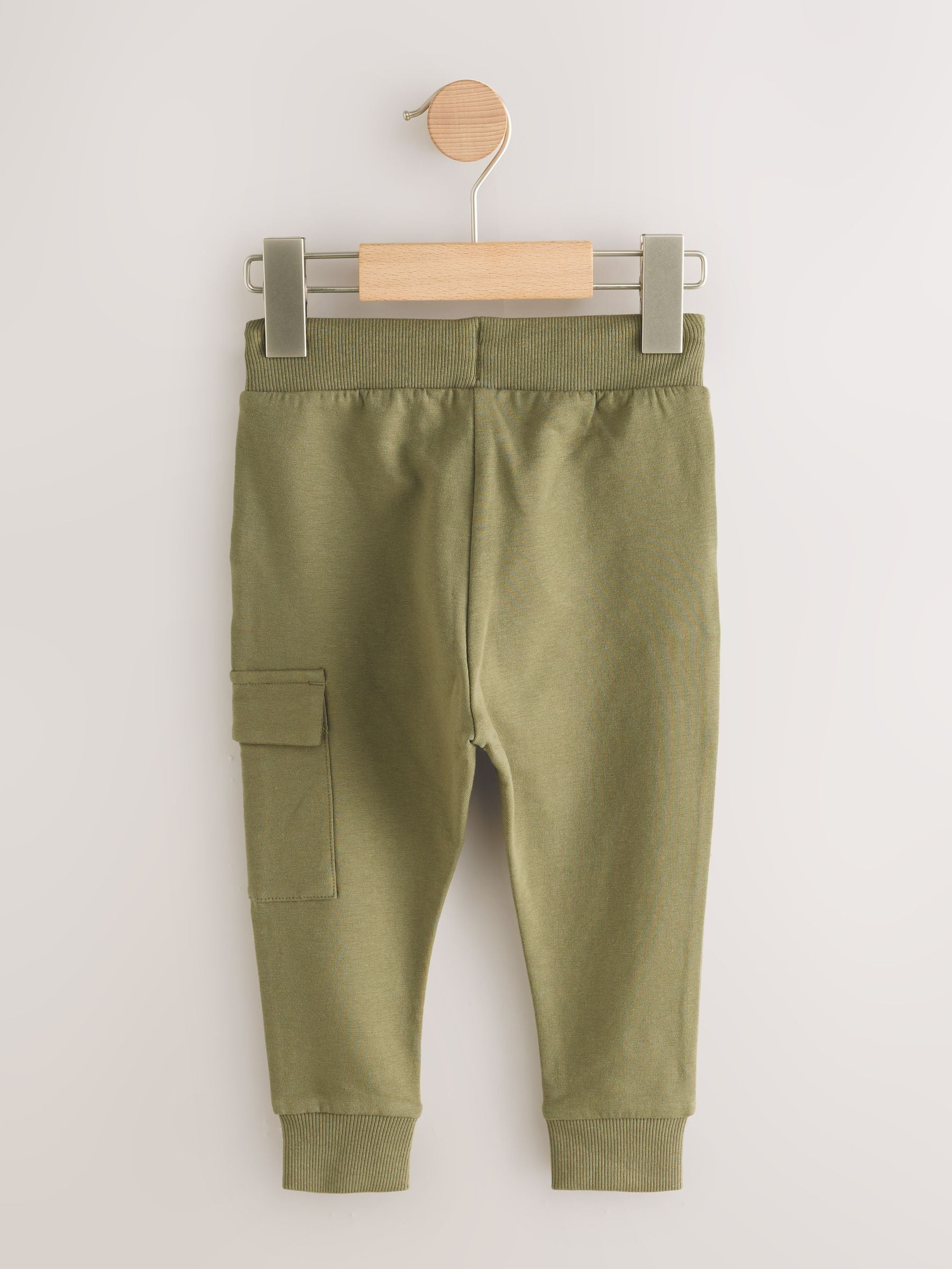 Black/Charcoal Grey/ Stone/Khaki Green Skinny Fit Joggers 5 Pack (3mths-7yrs) image 7