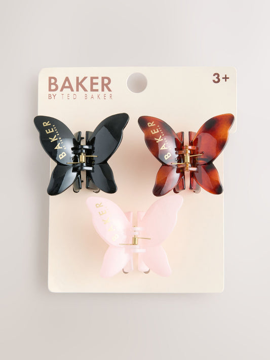 Baker by Ted Baker Girls Multi Back to School Butterfly Wing Claw Clips 3 Pack image 1