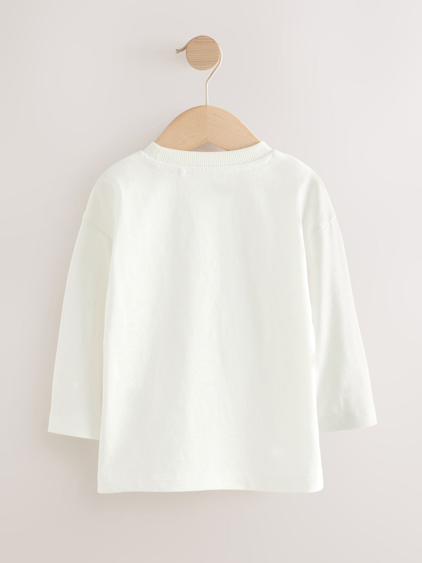 White Slogan Long Sleeves Semi Plain T-Shirt (3mths-7yrs) image 2