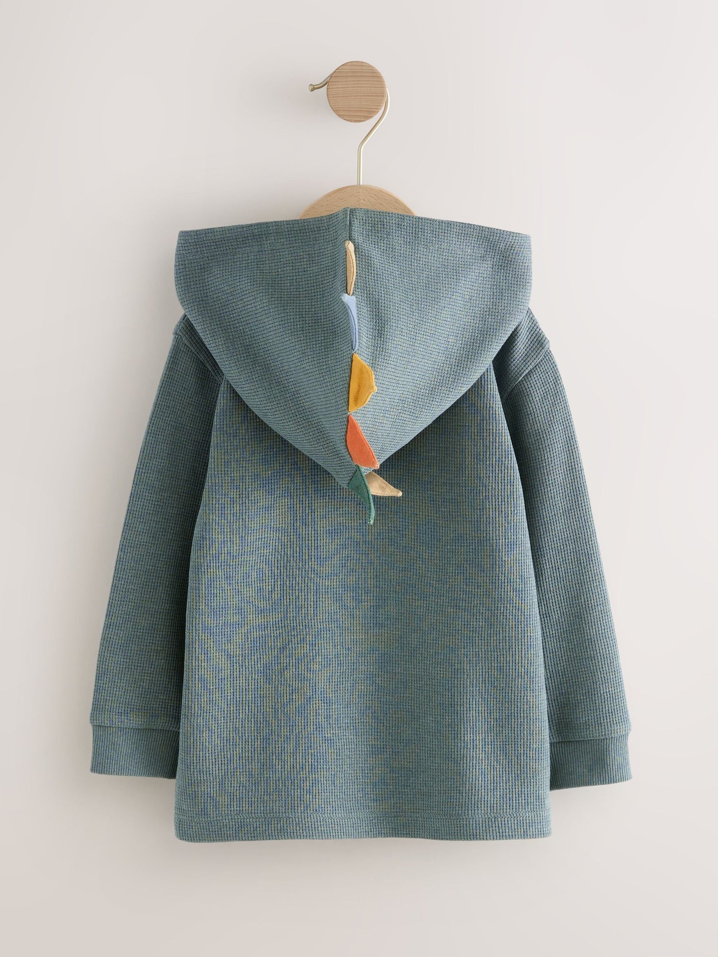 Blue Textured Jersey Dino Spikes Hoodie (3mths-7yrs)