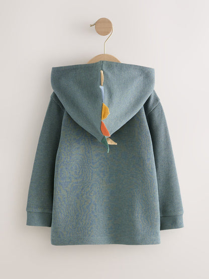Blue Textured Jersey Dino Spikes Hoodie (3mths-7yrs)