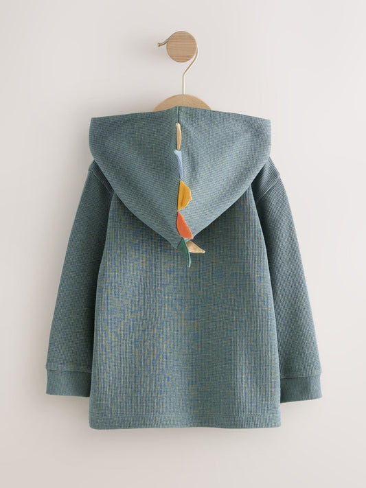 Blue Textured Jersey Dino Spikes Hoodie (3mths-7yrs)