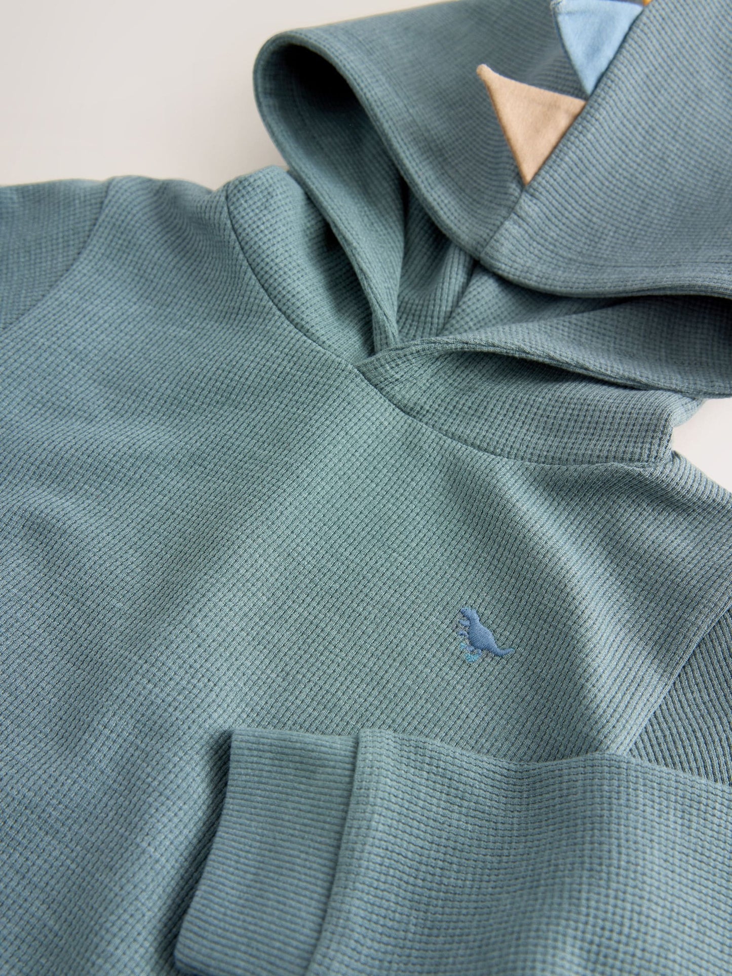 Blue Textured Jersey Dino Spikes Hoodie (3mths-7yrs)