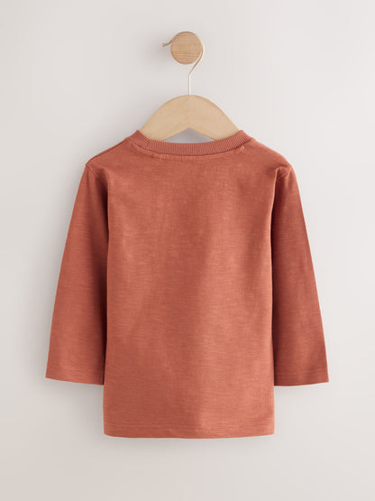 Rust Brown Woodland Animals Long Sleeve Appliqué T-Shirt (3mths-7yrs) image 3