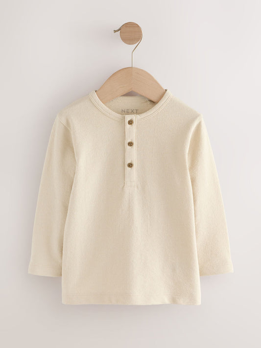 Stone Long Sleeve Henley Neck T-Shirt (3mths-7yrs) image 1