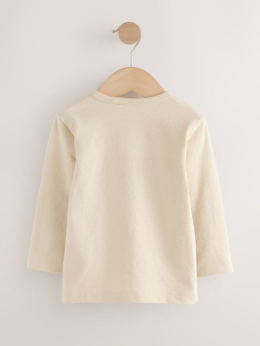 Stone Long Sleeve Henley Neck T-Shirt (3mths-7yrs) image 3