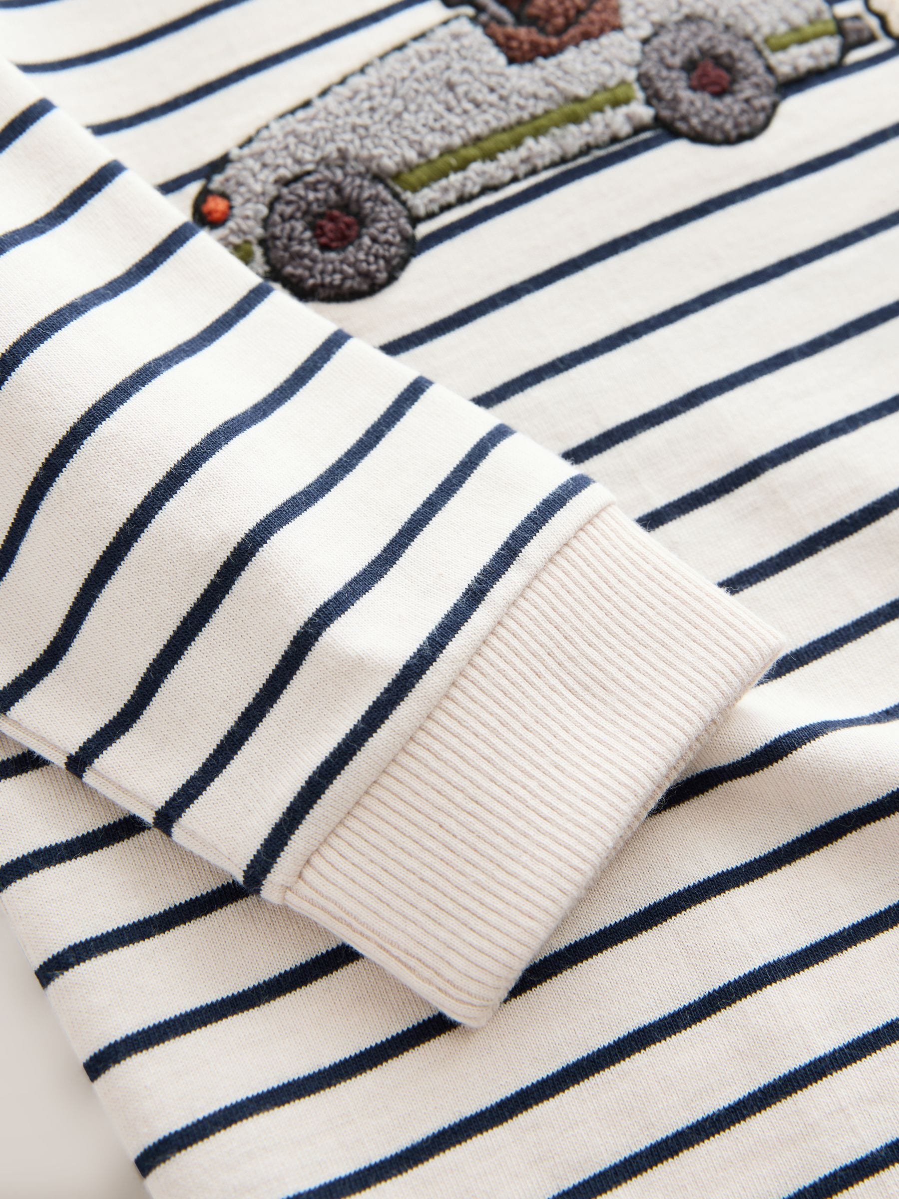 Dsiney Kidz - White/Blue Stripe Bear Car Long Sleeve Appliqué T-Shirt (3mths-7yrs) image 7