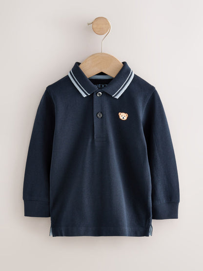 Dsiney Kidz - Navy Long Sleeve Polo Shirt (3mths-7yrs) image 1