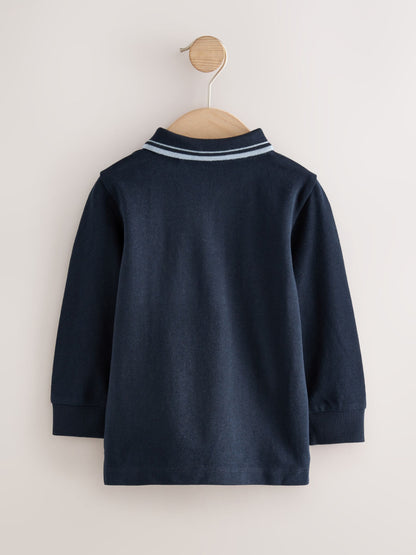 Dsiney Kidz - Navy Long Sleeve Polo Shirt (3mths-7yrs) image 2